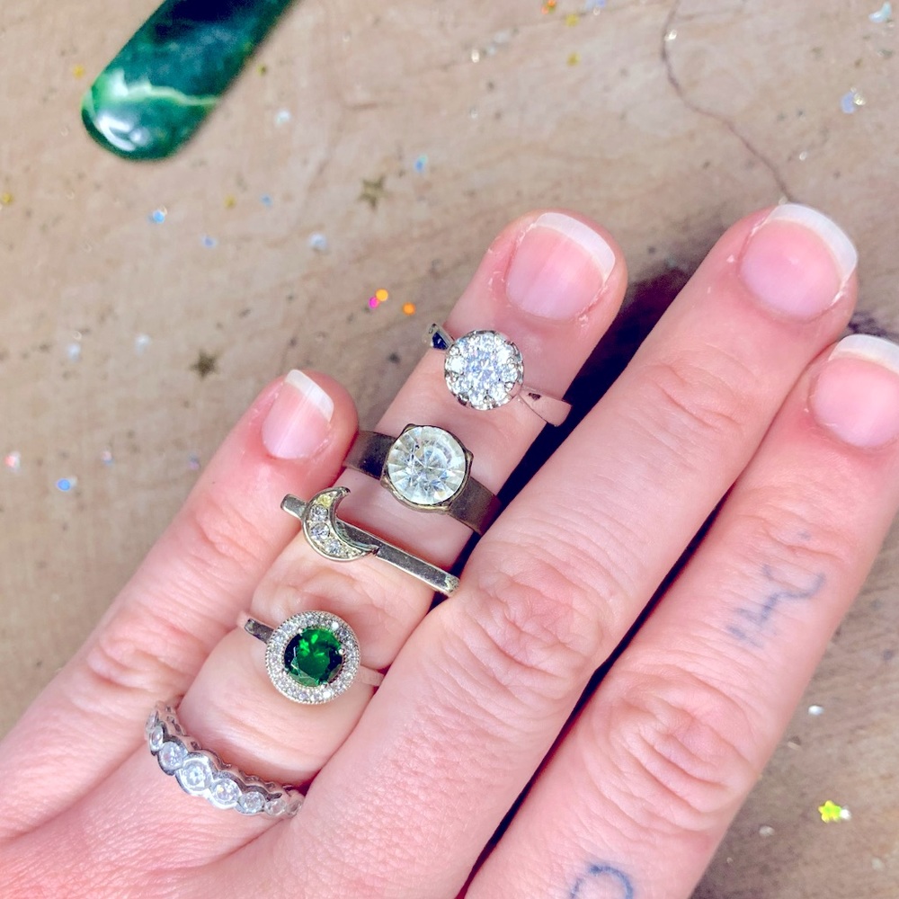 Sparkly Ring Stack (costume jewelry)